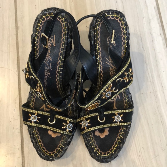 Beverly Feldman boho beaded wedges - Picture 2 of 7